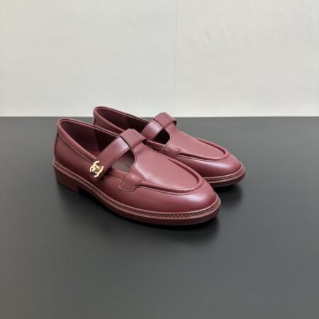 Chanel Double C Diamond Buckle Cowhide Mary Jane Shoes