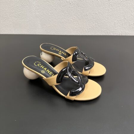 Chanel Double C Lambskin Pearl Slippers