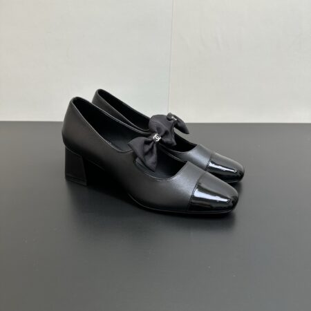Chanel Classic Double C Small Button Mary Jane High Heels Shoes