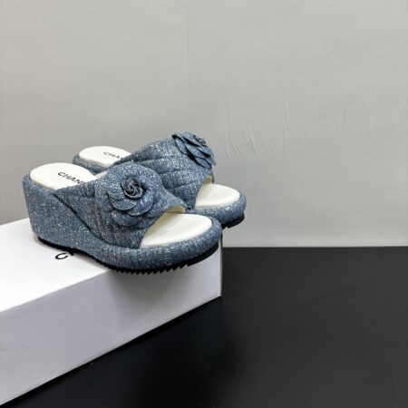 Chanel Camellia Thick Bottom Slope and Slippers