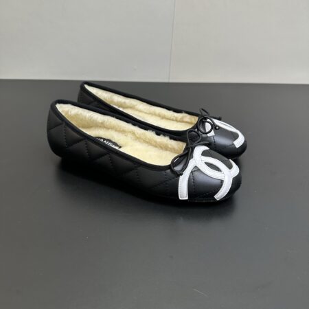 Chanel Double C Warm Wool Flat Shoes