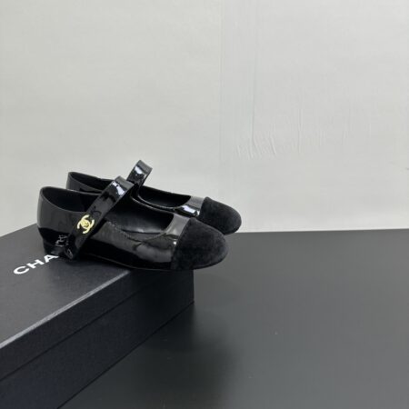Chanel Elastic Lambskin Patchwork Mary Jane Shoes