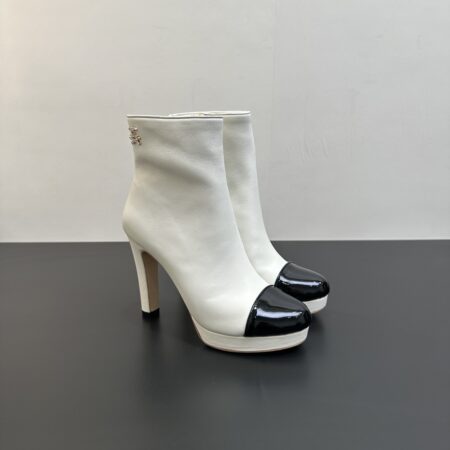 Chanel Lambskin Waterproof Platform High Heels Short Boots