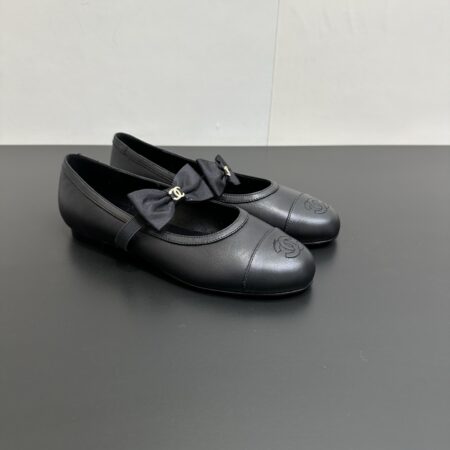 Chanel Women's Lambskin Bow Ballet Shoes