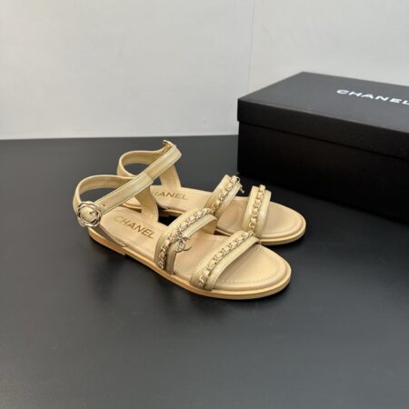 Chanel Women's Lambskin Casual Flat Sandals