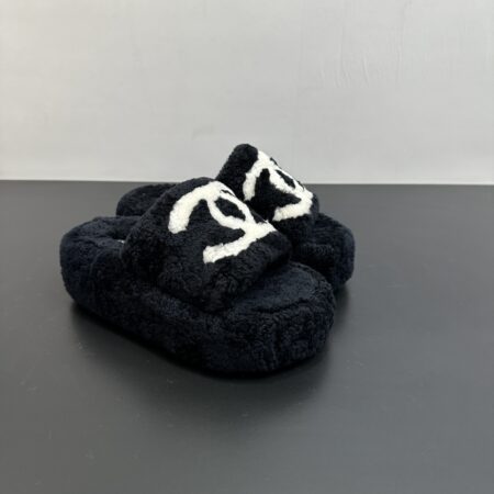 Chanel Women's Thick Soled Wool Casual Slippers