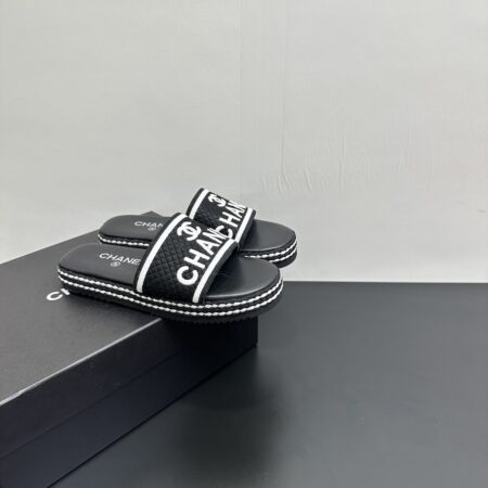 Chanel Women's Embroidered Flat Sole Slippers